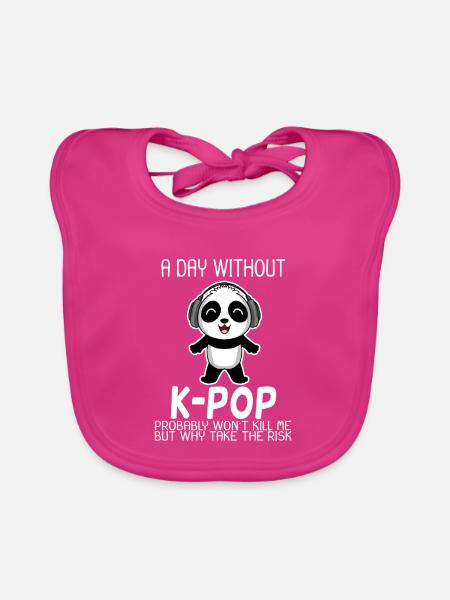 K-Pop Panda - Baby Bio-Lätzchen - Fuchsia