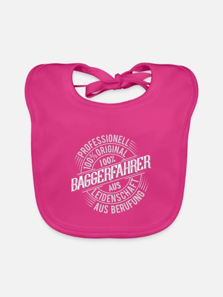 Baggerfahrer - Baby Bio-Lätzchen - Fuchsia