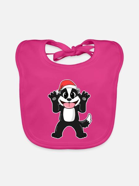 Weihnachten tier - Baby Bio-Lätzchen - Fuchsia