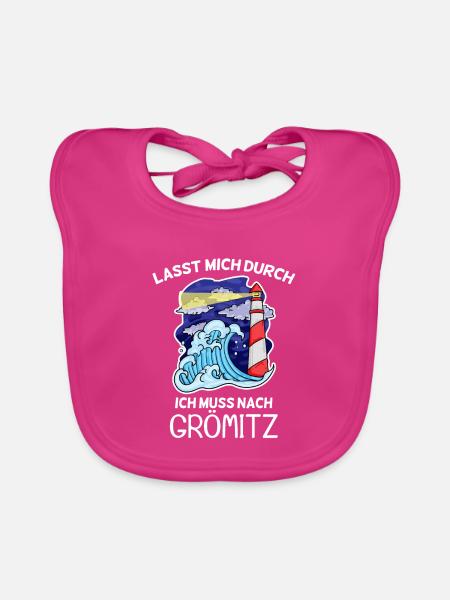 Grömitz Spruch - Baby Bio-Lätzchen - Fuchsia