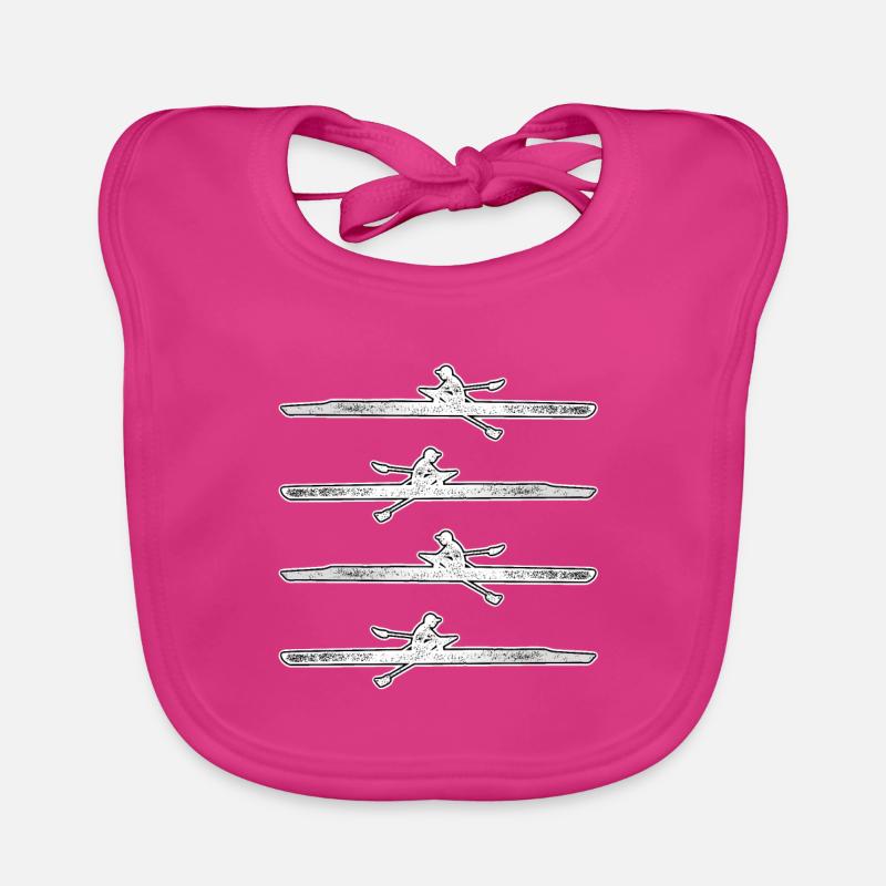 Rameur Rameur Bateau à rames - Bavoir bio Bébé - fuchsia