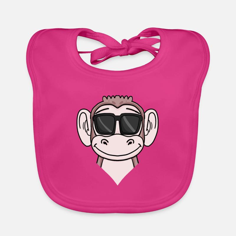 Cool monkey with sunglasses Organic Baby Bibs