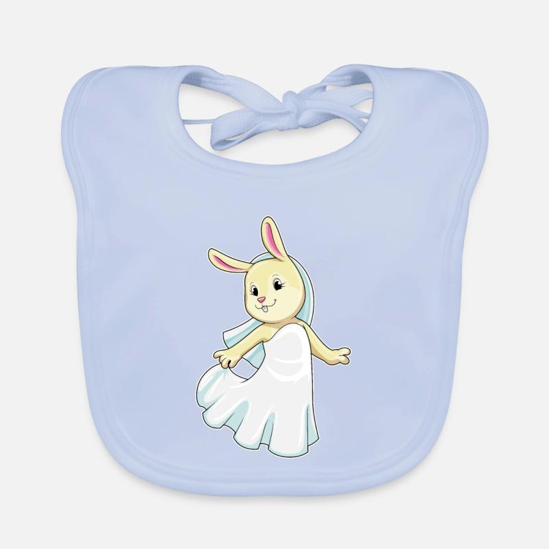 Lapin comme mariée avec voile Bavoir bio Bébé