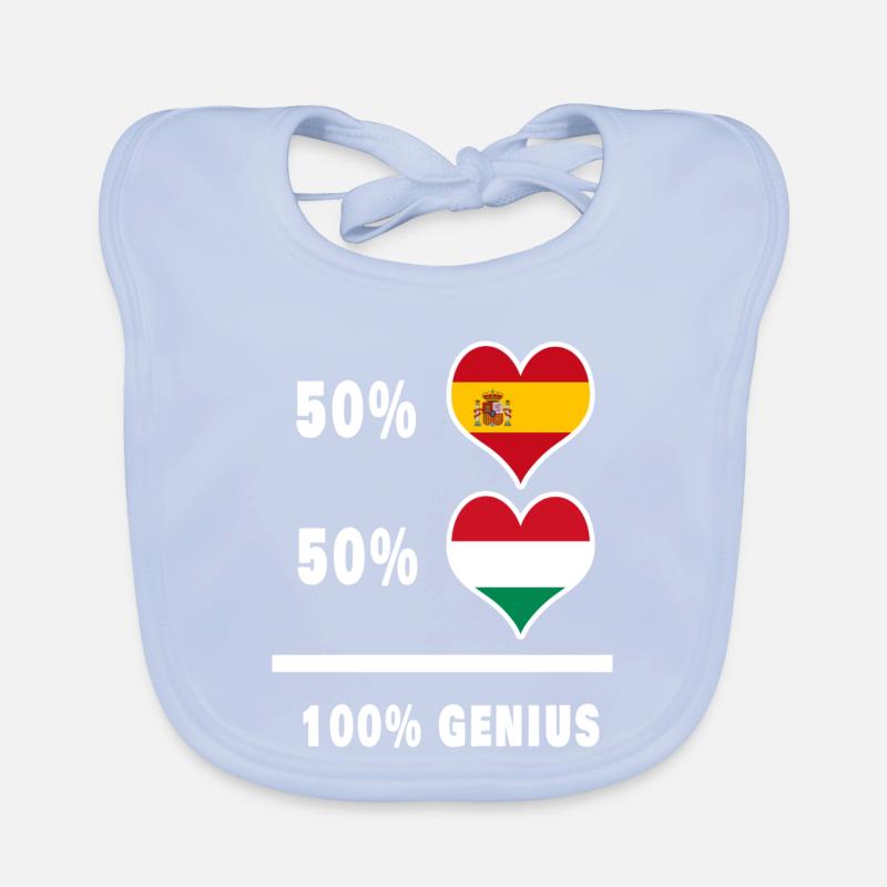 Hungary and Spain genius gift Organic Baby Bibs