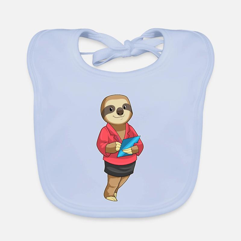 Sloth Secretary Document Office Organic Baby Bibs