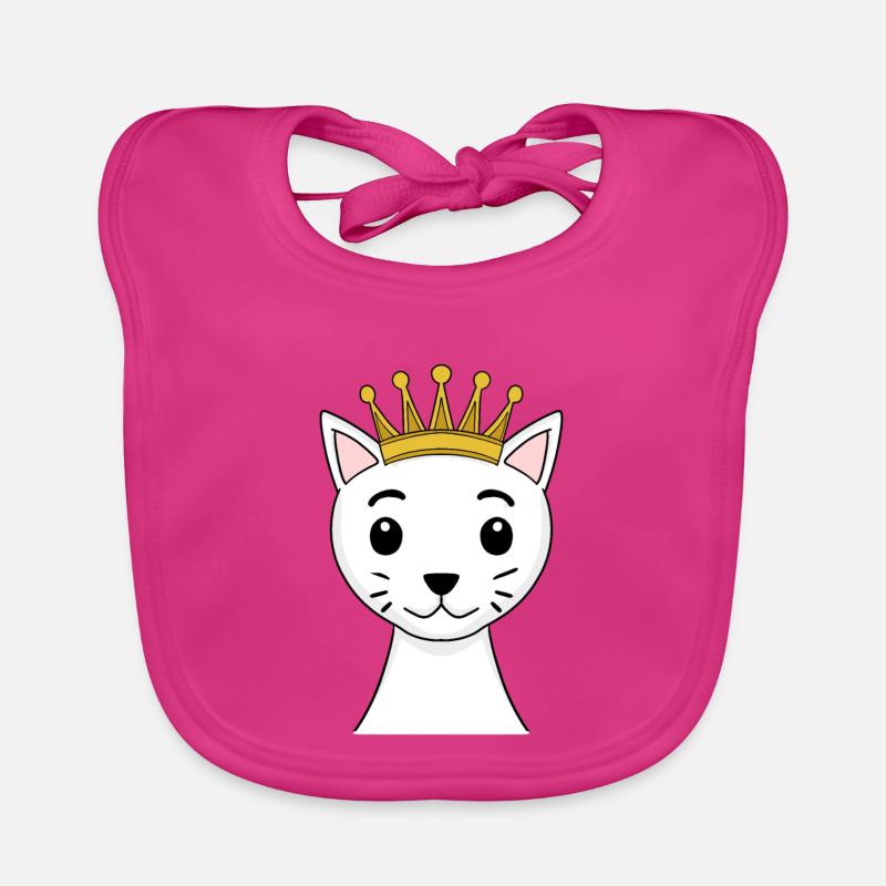 Chat avec couronne - Angora turc avec couronne Bavoir bio Bébé
