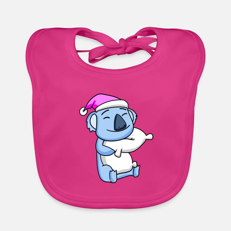 Koala with pillow and sleeping cap Organic Baby Bibs