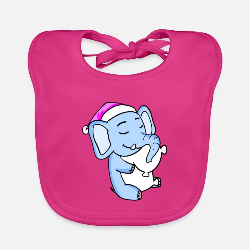 Elephant with pillow and sleeping cap Organic Baby Bibs