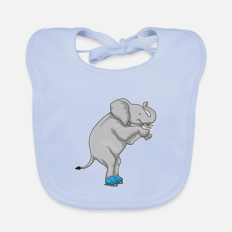 Patins à glace éléphants Bavoir bio Bébé