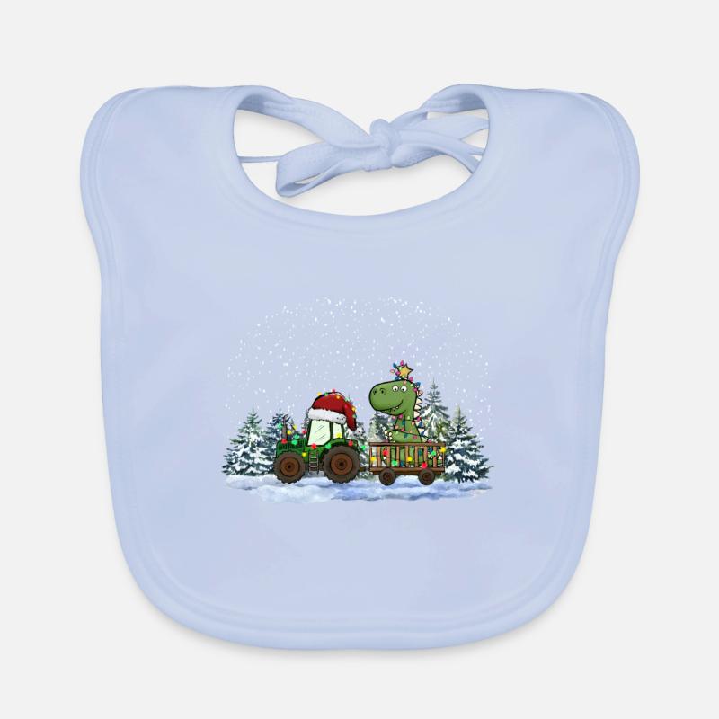 Weihnachtstraktor Tree Rex Dino Traktor Pyjama Baby Bio-Lätzchen