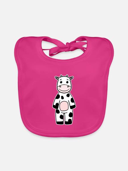 Kuh - Baby Bio-Lätzchen - Fuchsia