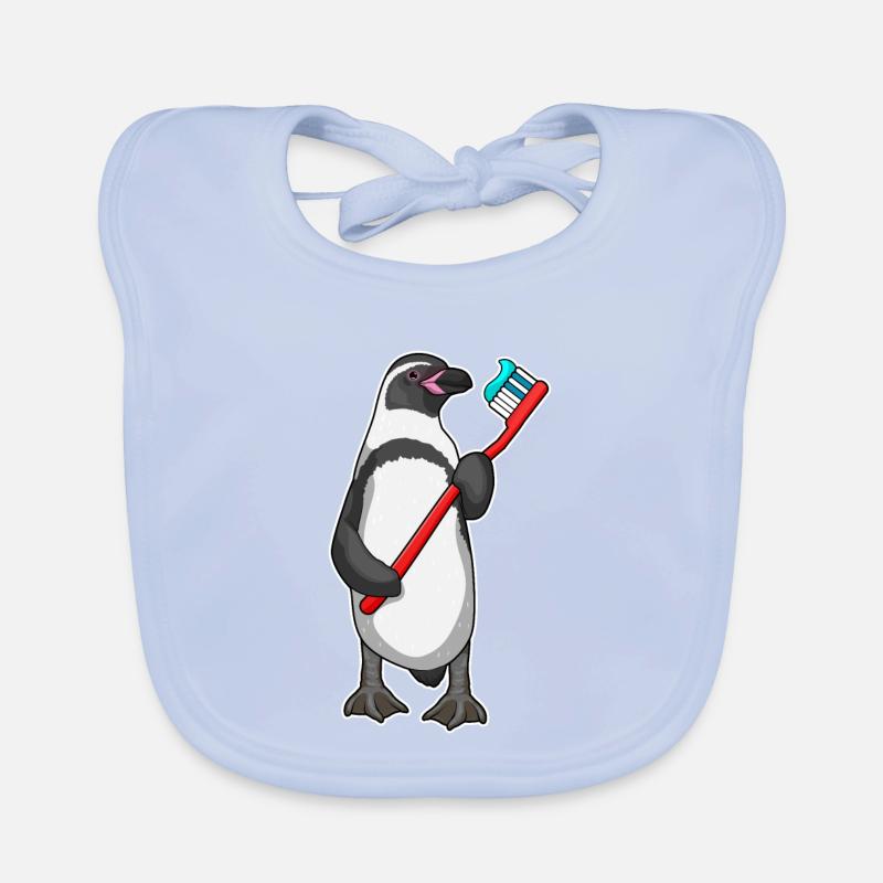 Brosse à dents Pingouin Bavoir bio Bébé