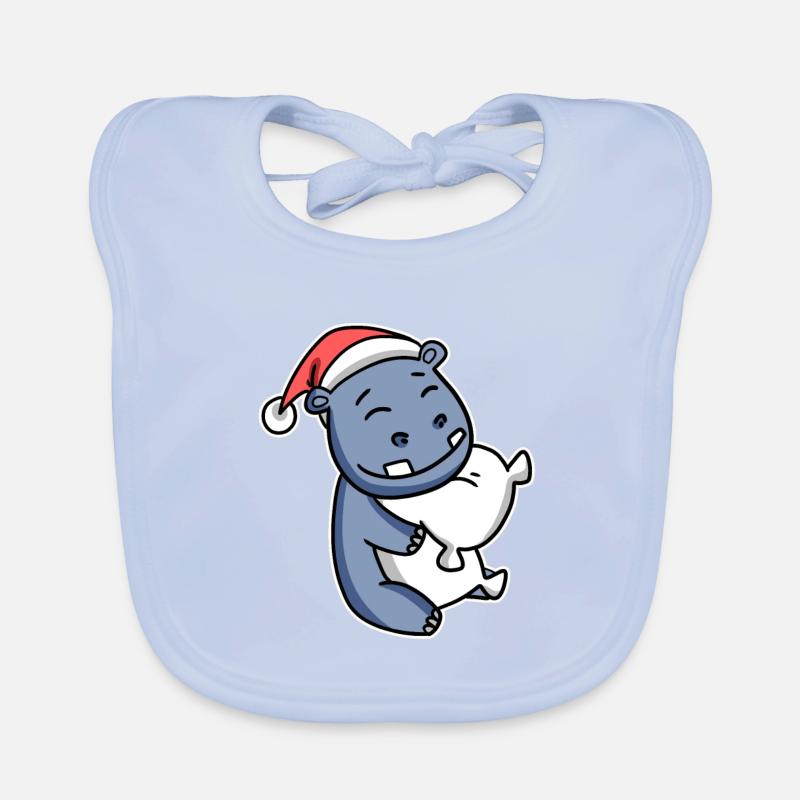 Nilpferd Weihnachten Baby Bio-Lätzchen