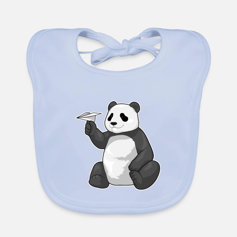 Panda Paper Plane Organic Baby Bibs
