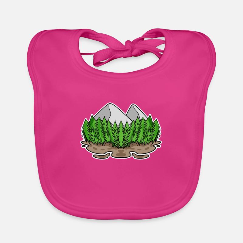 Mountain, Mountains, Peaks, Peaks, Forest Organic Baby Bibs