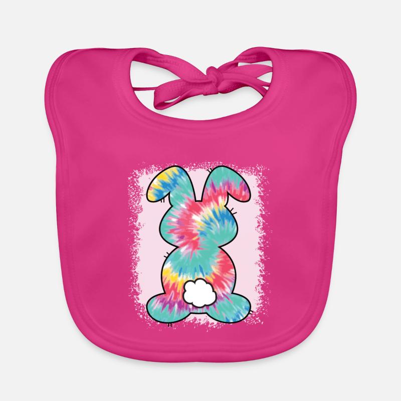 Tie Dye Rabbit Bleached Easter Organic Baby Bibs