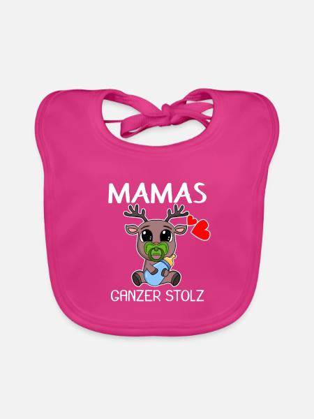 Baby Geburt Schwanger Babyspruch Sprüche - Baby Bio-Lätzchen - Fuchsia