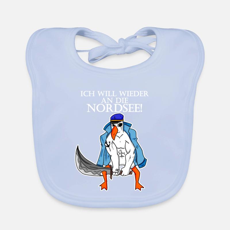 Nordsee Plattdeutsch Spruch Moin Möwe Baby Bio-Lätzchen