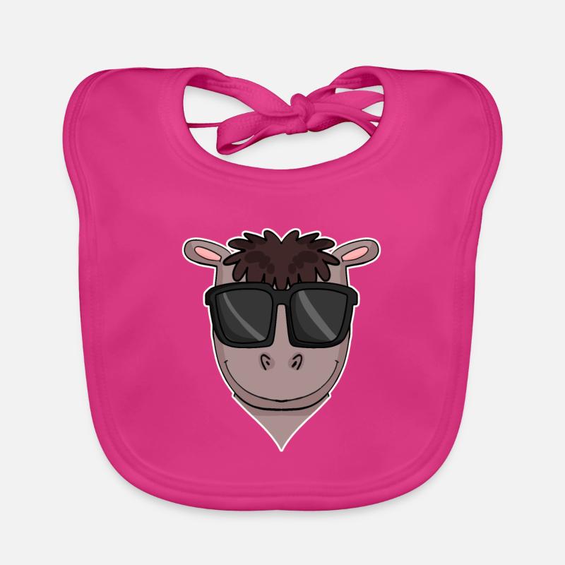Pferd mit Sonnenbrille Baby Bio-Lätzchen