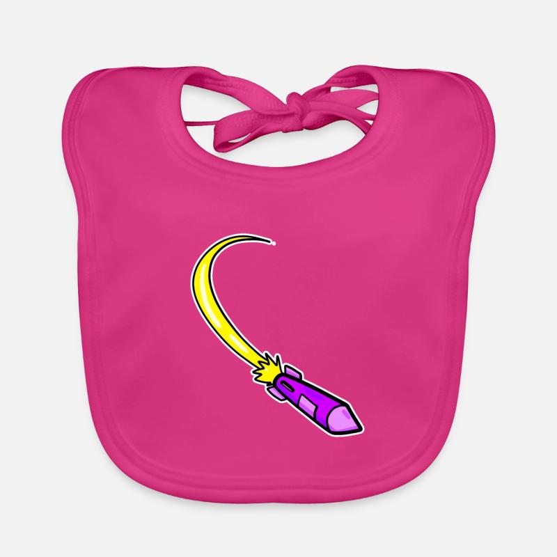 Fusée violette Bavoir bio Bébé