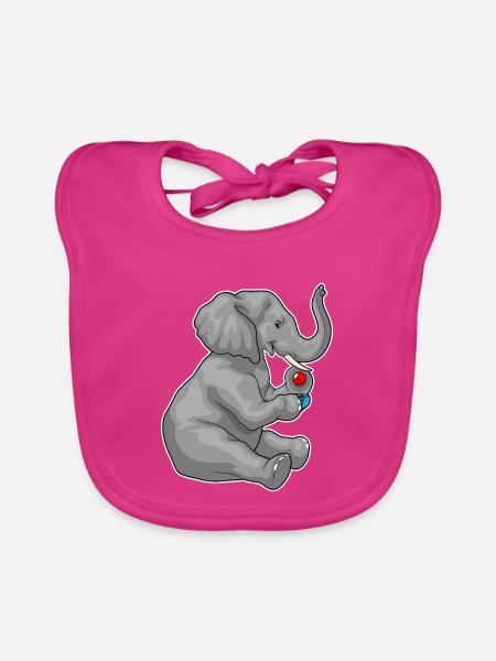 Elefant Gamer Controller - Baby Bio-Lätzchen - Fuchsia