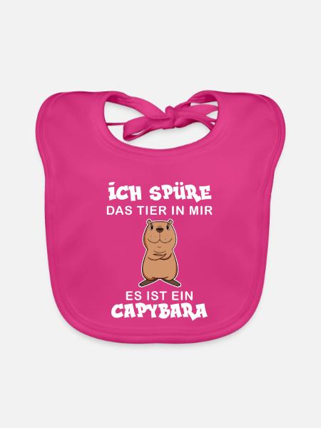 Capybara Wasserschwein Geschenk - Baby Bio-Lätzchen - Fuchsia