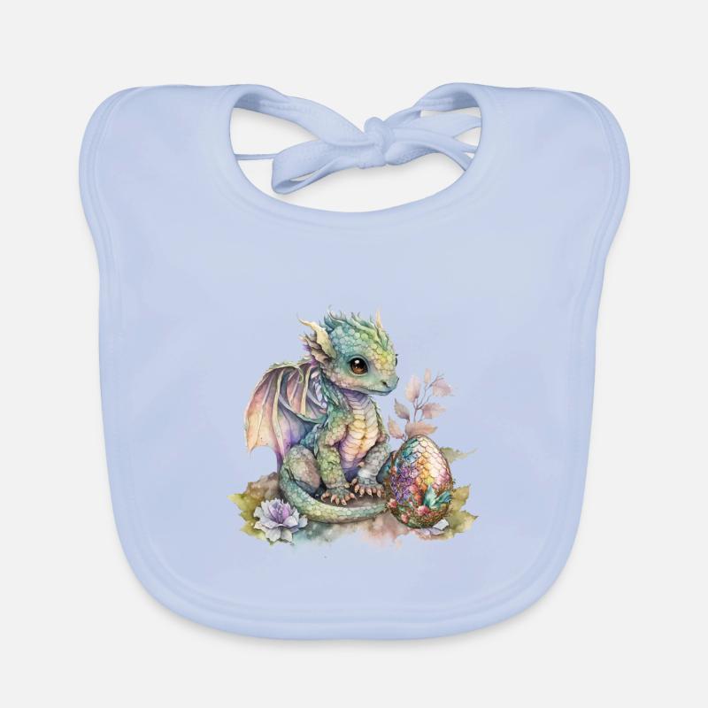 Fabelhafter Baby-Drachen mit Blumen Baby Bio-Lätzchen