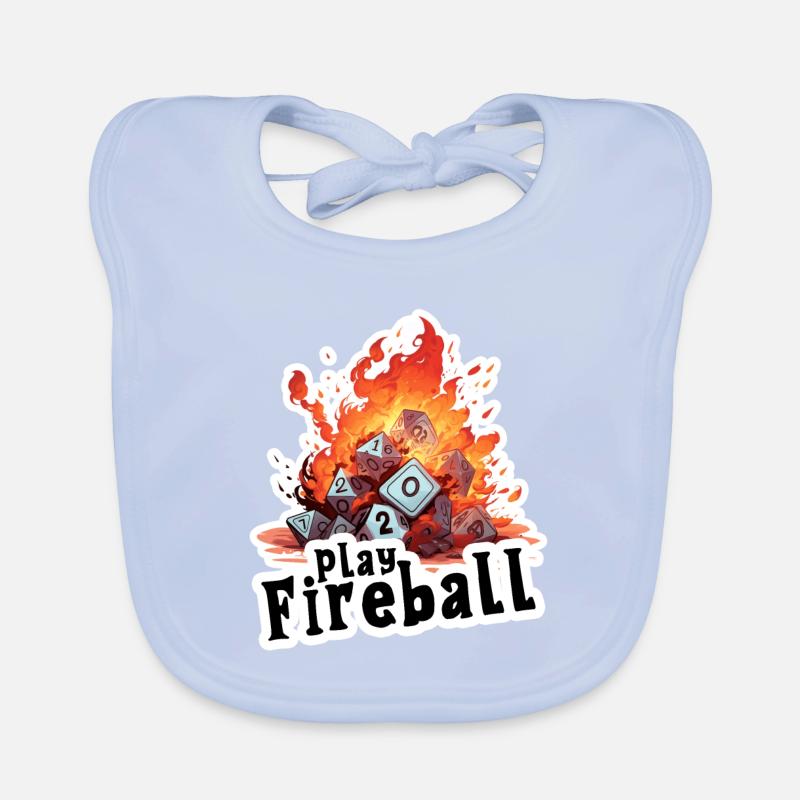 Exaggerated Fireball – Cube Chaos RPG Organic Baby Bibs