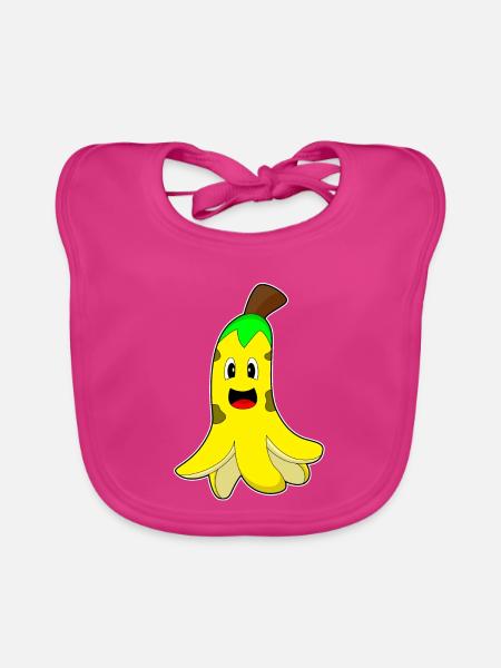 Krake Banane - Baby Bio-Lätzchen - Fuchsia