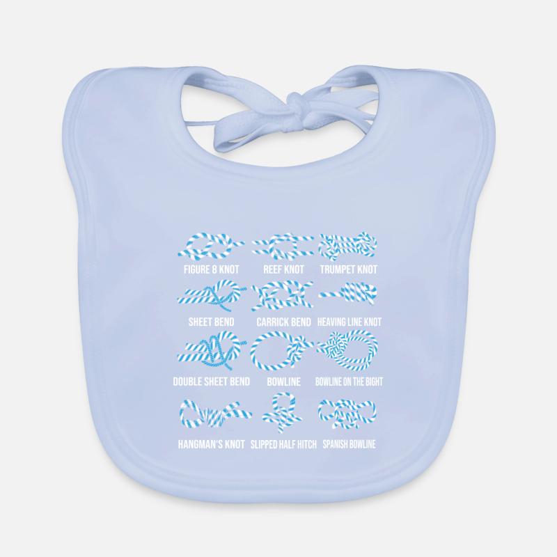 Sailing, sailboat, sailing knots, knotting Organic Baby Bibs