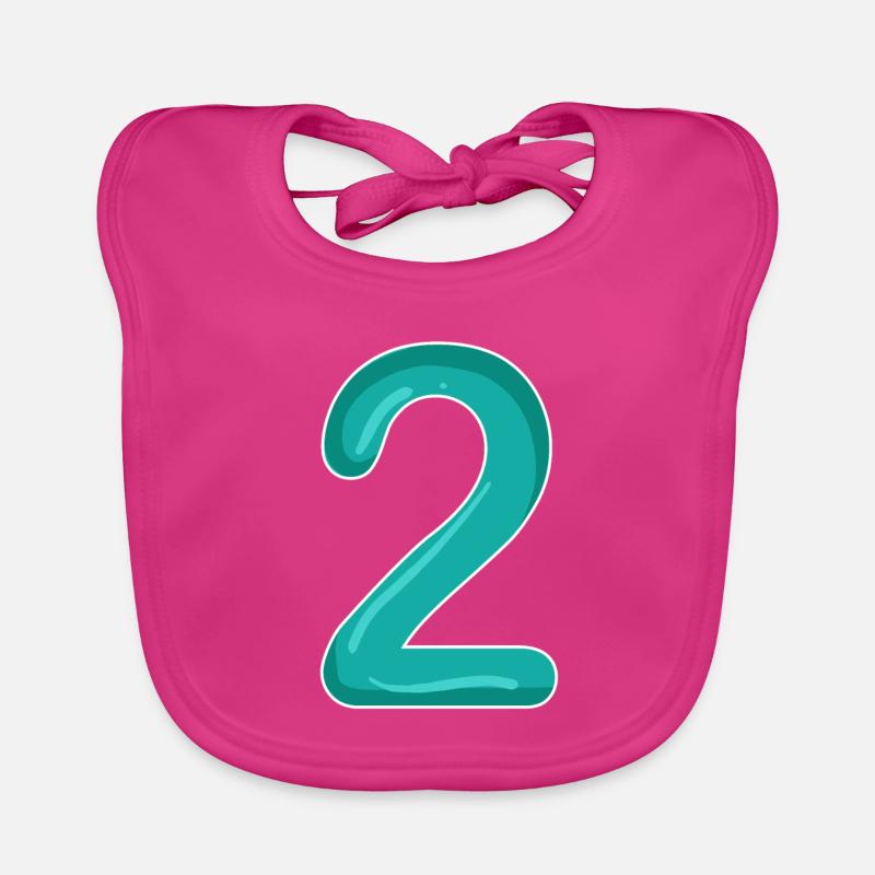 2 - Number - Number Two Organic Baby Bibs