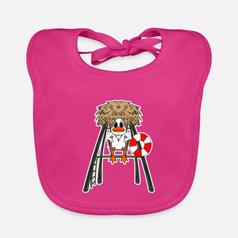 Sauveteur Canard - Bavoir bio Bébé - fuchsia