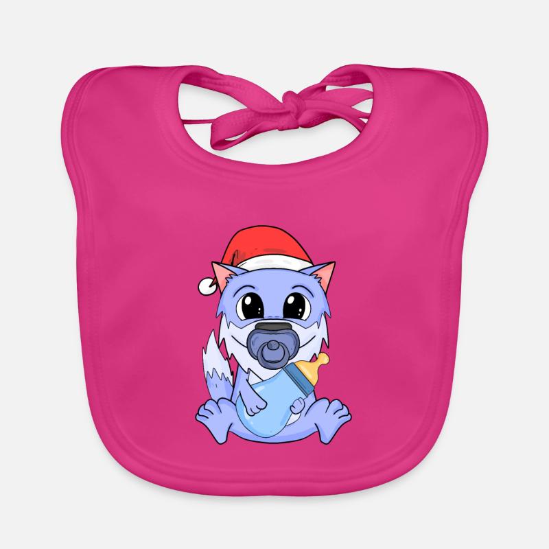 Bébé loup Noël Bavoir bio Bébé