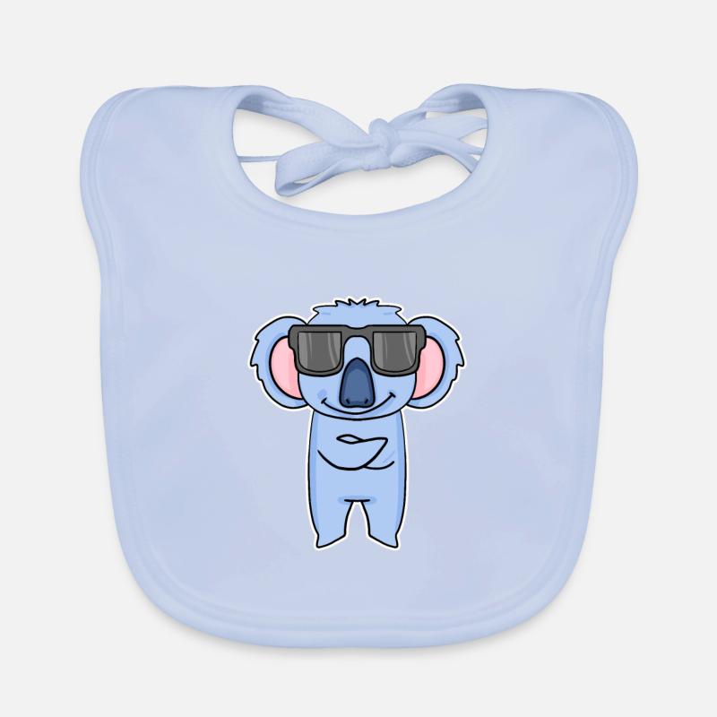 Koala mit Brille Baby Bio-Lätzchen