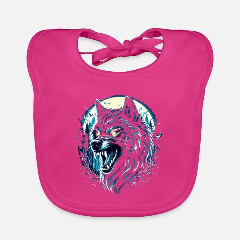 Mystic Wolf - Full Moon Night Organic Baby Bibs