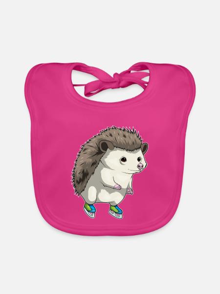 Igel Eislaufen Schlittschuhe - Baby Bio-Lätzchen - Fuchsia