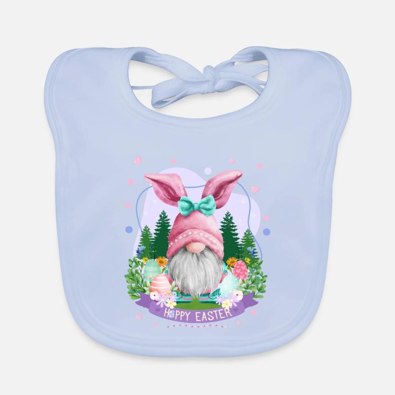 Hoppy Gnome Easter - Easter Gift Idea Organic Baby Bibs