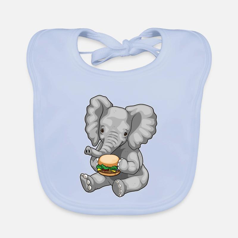 Elephant Cheeseburger Organic Baby Bibs