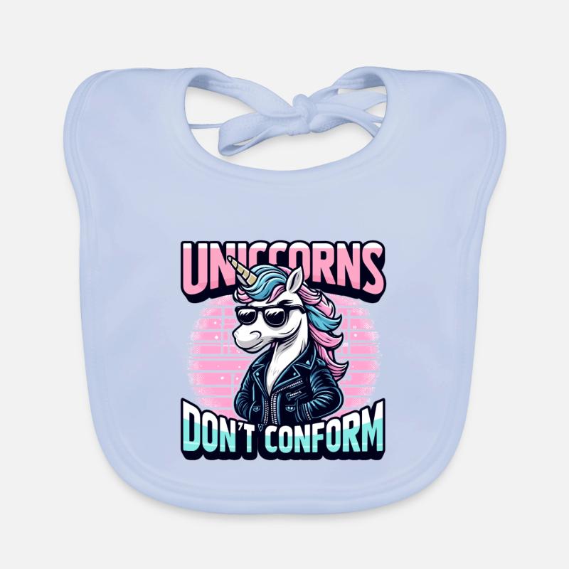 Unicorns Don’t Conform – Rockabilly Einhorn Design Baby Bio-Lätzchen