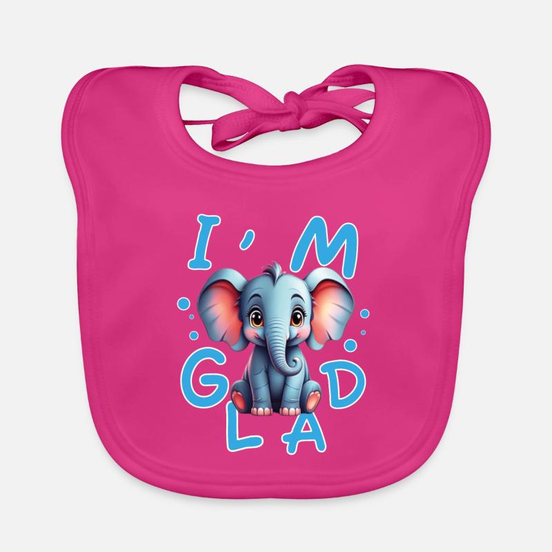 Éléphant mignon et joyeux avec message positive Bavoir bio Bébé
