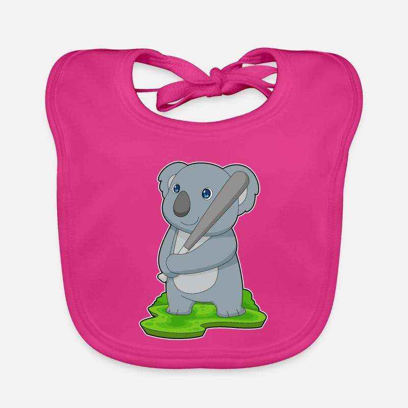 Koala Baseball Baseball Bat Organic Baby Bibs