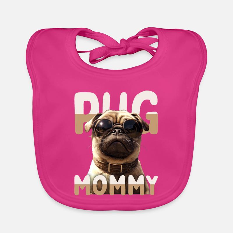 Pug Mommy Mops Mama Muttertag Pug Mom Süßer Mops Baby Bio-Lätzchen