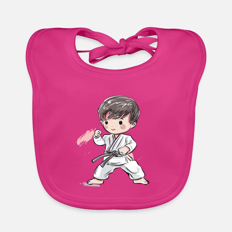 Karate Junge Comic Stil Baby Bio-Lätzchen