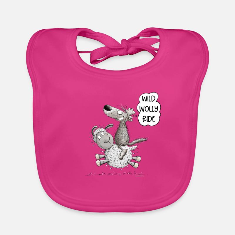 Wolf Rides Sheep For Wolf Wild Animal Lover Organic Baby Bibs