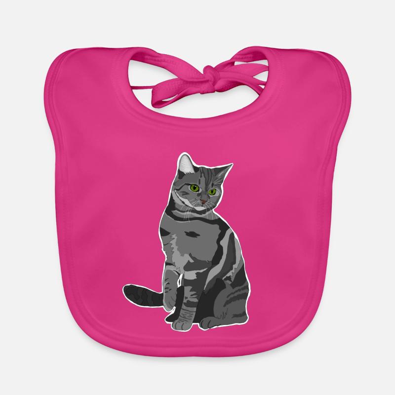 Graue Katze Baby Bio-Lätzchen