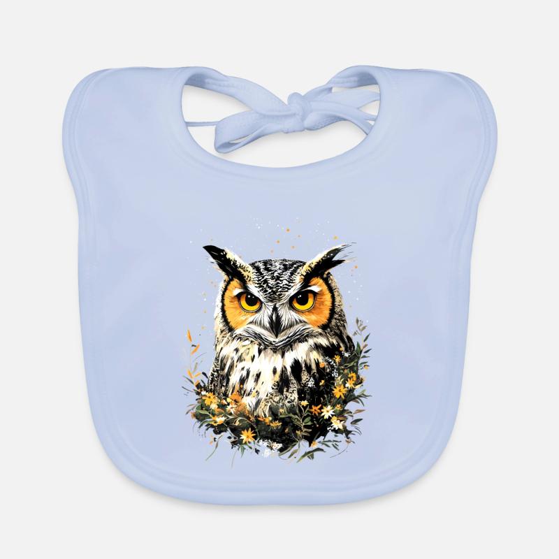 Eule Schleiereule Kauz Uhu Owl Süße Eulen Baby Bio-Lätzchen