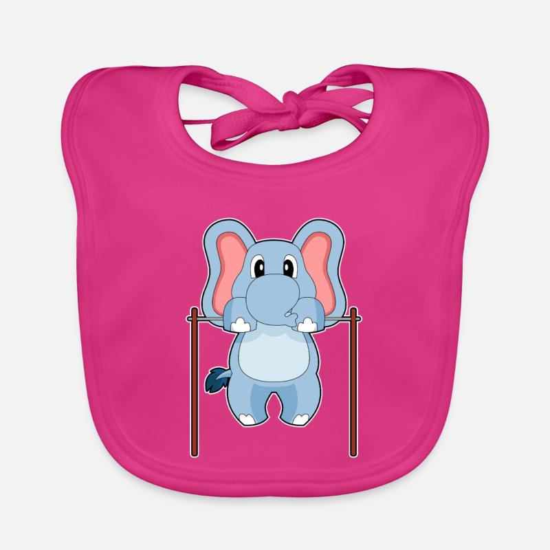 Eléphant Bodybuilder Tractions Musculation Bavoir bio Bébé