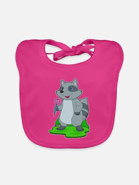 Waschbär Dart Dartpfeil - Baby Bio-Lätzchen - Fuchsia