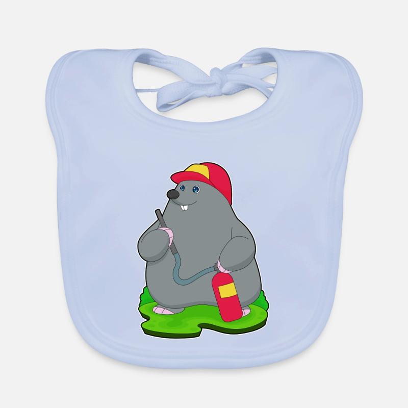 Mole Firefighter Fire Extinguisher Organic Baby Bibs