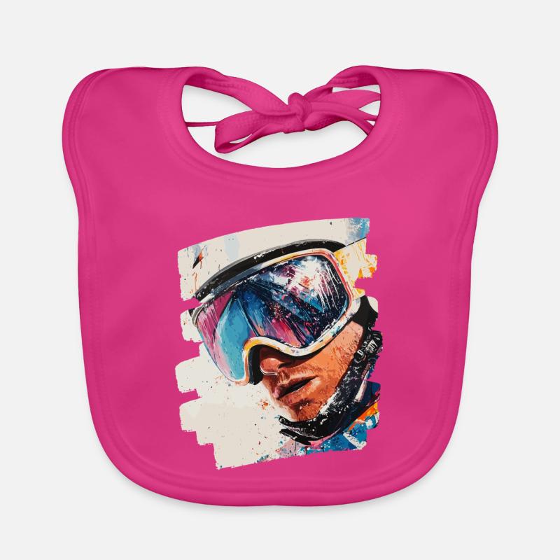 Snowboarder poudreuse Bavoir bio Bébé